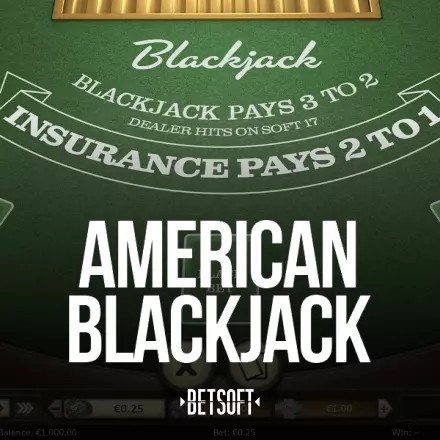 American Blackjack logo – Table Games by Betsoft Gaming at Oscarspin