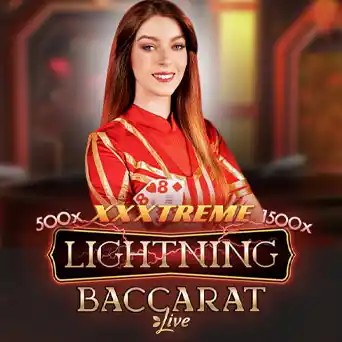 Lightning Baccarat slot logo by Evolution at Oscarspin